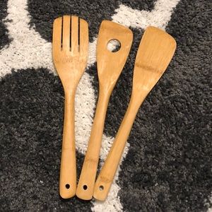 🎋Set of three bamboo cooking utensils. Perfect for your cast iron!